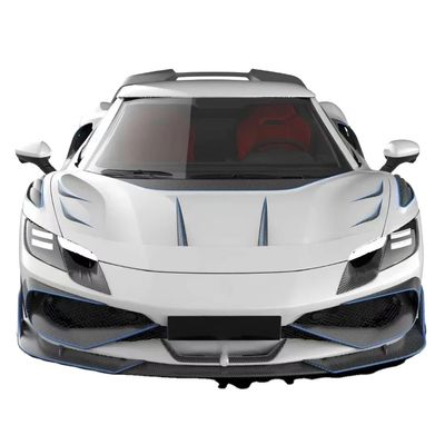 296GTB فراری کیت بدنه ماشین 2021 فیبر کربن خشک لبه جلو ماشین جلو بامپر پخش کننده