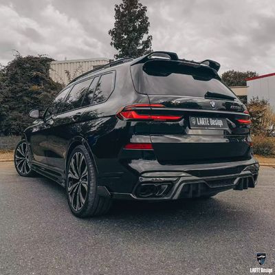 BMW X7 کیت بدن فیبر کربن X7 سبک LD فیبر کربن دیفوسر لب جلو اسپویلر هود چرخ قوس