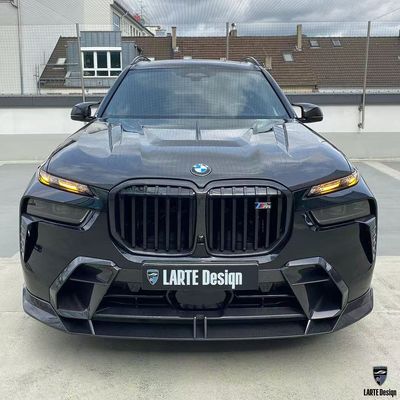 BMW X7 کیت بدن فیبر کربن X7 سبک LD فیبر کربن دیفوسر لب جلو اسپویلر هود چرخ قوس