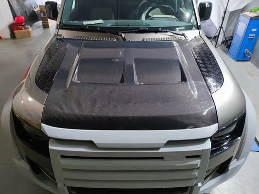هود فیبر کربن برای Land Rover Defender مواد فیبر کربن Defender پوشش سبک SVR ارتقا یافته