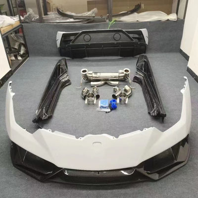 کیت بدن فیبر کربن سبک سفید EVO جایگزین پیشرو و عقب بومپر