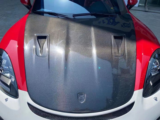 پوشش فیبر کربن با کیفیت بالا برای Porsche 718 Boxster پوشش فیبر کربن موتور Hatch 718 Upgrade GT4
