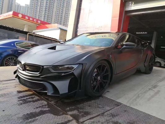 برای BMW I8 کیت بدن فیبر کربن I8 ارتقاء سبک انرژی جلو و عقب بامپر اسپویلر کیت گسترده