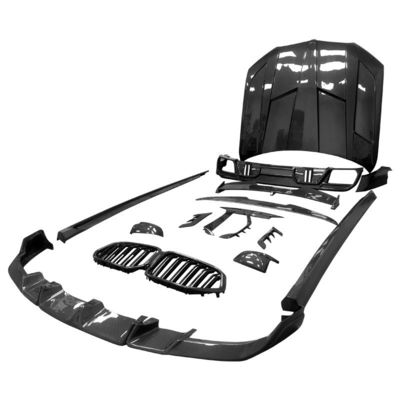 قطعات اتوماتیک برای BMW X6M F96 کیت بدن فیبر کربن X6M F96 ارتقا یافته سبک طراحی LARTE پیشانی شلوار پخش کننده اسپویلر کیت بدن
