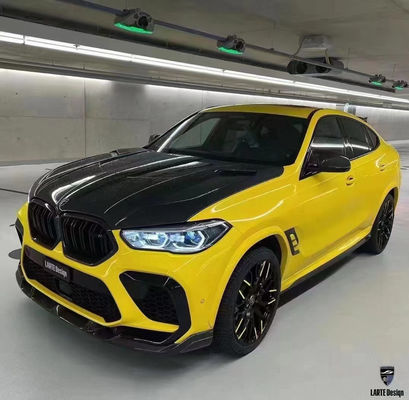 قطعات اتوماتیک برای BMW X6M F96 کیت بدن فیبر کربن X6M F96 ارتقا یافته سبک طراحی LARTE پیشانی شلوار پخش کننده اسپویلر کیت بدن