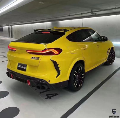 قطعات اتوماتیک برای BMW X6M F96 کیت بدن فیبر کربن X6M F96 ارتقا یافته سبک طراحی LARTE پیشانی شلوار پخش کننده اسپویلر کیت بدن