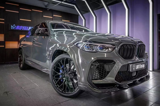 قطعات اتوماتیک برای BMW X6M F96 کیت بدن فیبر کربن X6M F96 ارتقا یافته سبک طراحی LARTE پیشانی شلوار پخش کننده اسپویلر کیت بدن