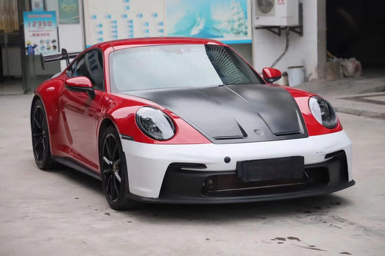 کیت بدن مواد پلاستیکی PP برای Porsche911 992 992 ارتقا یافته مدل GT3 جلو و عقب باپر ساید دامن اسپویلر هود کیت بدن