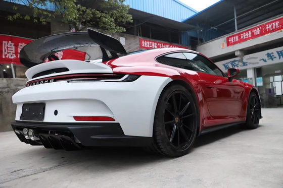 کیت بدن مواد پلاستیکی PP برای Porsche911 992 992 ارتقا یافته مدل GT3 جلو و عقب باپر ساید دامن اسپویلر هود کیت بدن