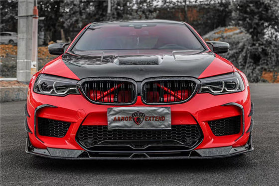قطعات اتوماتیک کیت بدن فیبر کربن برای BMW M5 F90 M5 F90 کیت بدن فیبر کربن جلو شلوار پخش کننده اسپویلر جانبی دامن هود