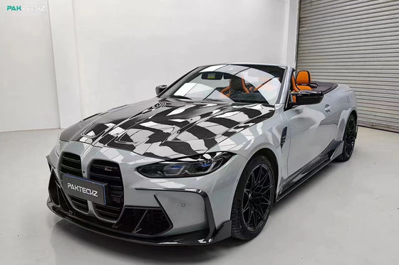 برای BMW G80 G82M3 M4 کیت بدن فیبر کربن G80 G82M3 M4 Paktechz Upgraded Style پیشانی لب پخش کننده اسپویلر هود