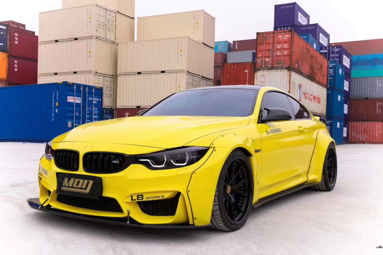LB Wide-body Kit برای BMW M4 F82 Wide-body Kit M4 F82 ارتقا یافته LB Style Front Lip Diffuser Spoiler کیت بدن فیبر کربن