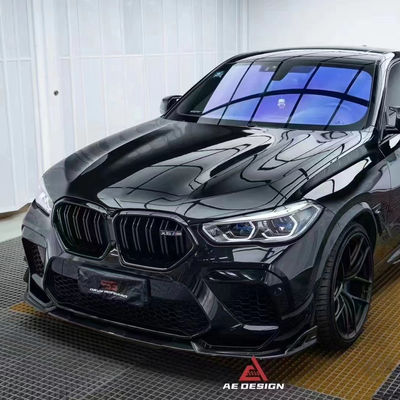 برای BMW X6M F96 کیت بدنه فیبر کربن X6M F96 ارتقاء مدل AE فیبر کربن جلو لب پخش کننده اسپویلر