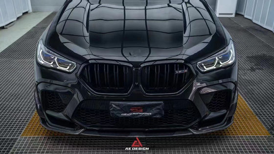 برای BMW X6M F96 کیت بدنه فیبر کربن X6M F96 ارتقاء مدل AE فیبر کربن جلو لب پخش کننده اسپویلر