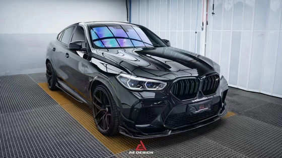 برای BMW X6M F96 کیت بدنه فیبر کربن X6M F96 ارتقاء مدل AE فیبر کربن جلو لب پخش کننده اسپویلر