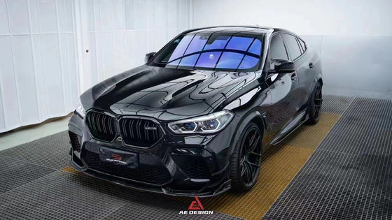 برای BMW X6M F96 کیت بدنه فیبر کربن X6M F96 ارتقاء مدل AE فیبر کربن جلو لب پخش کننده اسپویلر