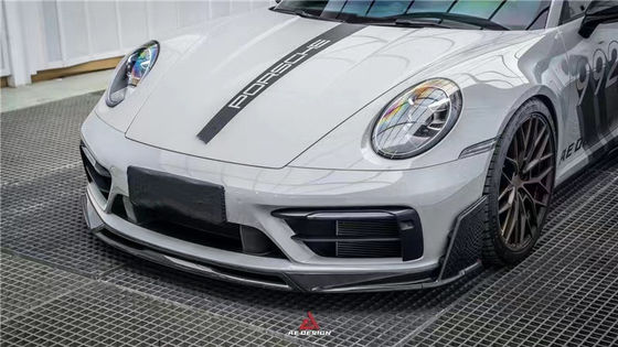 برای پورشه 992s کیت بدنه فیبر کربن 992s AE سبک خشک فیبر کربن لب جلو اسپویلر طرفی