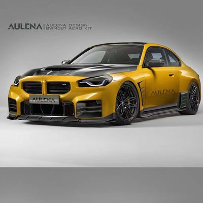 برای BMW M2 G87 کیت بدن فیبر کربن M2 ارتقا یافته سبک Paktechz فیبر کربن جلو لب پخش کننده اسپویلر هود