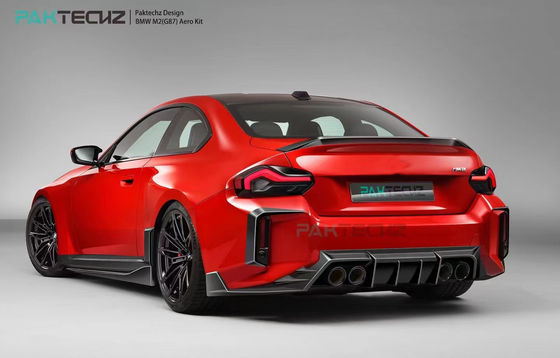 برای BMW M2 G87 کیت بدن فیبر کربن M2 ارتقا یافته سبک Paktechz فیبر کربن جلو لب پخش کننده اسپویلر هود