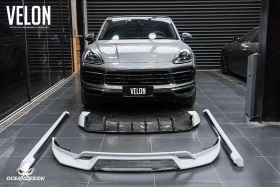 تعویض 2019 Porsche Cayenne کیت بدن دامن های جانبی خشک فیبر کربن دیفوزر اسپویلر