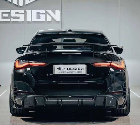 برای BMW I4 کیت بدن فیبر کربن کیت بدن فیبر کربن I4 دیفوزر لب جلو اسپویلر ساید سکرت هود I4