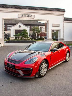 MSY Panamera 971 کیت بدنه قرمز فیبر کربن جایگزین پیشانی بامپر اسپویلر کیت وسیع بدن