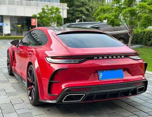 MSY Panamera 971 کیت بدنه قرمز فیبر کربن جایگزین پیشانی بامپر اسپویلر کیت وسیع بدن