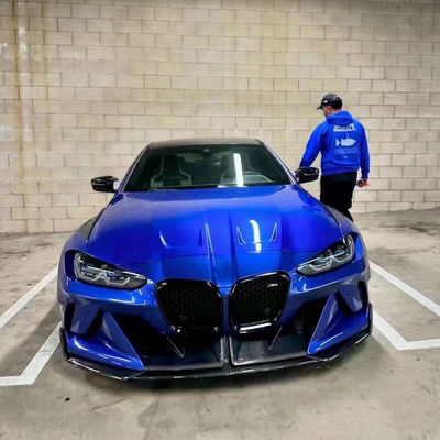 4 کوپ BMW M3 کیت بدنه آبی جایگزین جلو سبک GEEX جلو بامپر Fenders