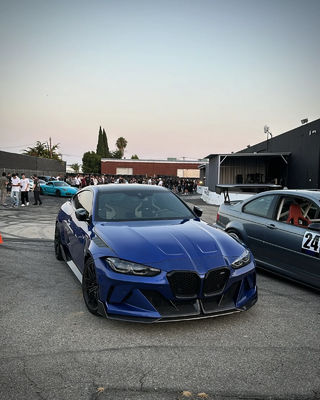 4 کوپ BMW M3 کیت بدنه آبی جایگزین جلو سبک GEEX جلو بامپر Fenders