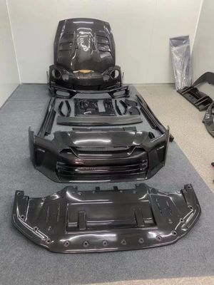 برای نیسان GTR R35 کیت بدن فیبر کربن GTR ارتقا یافته با سبک بالا فیبر کربن جلو و عقب بامپر ساید سکرت اسپویلر