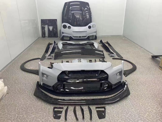 برای کیت بدن نیسان GTR GTR R35 ارتقاء می یابد کیت بدن فیبر کربن جلو و عقب باپر اسپویلر