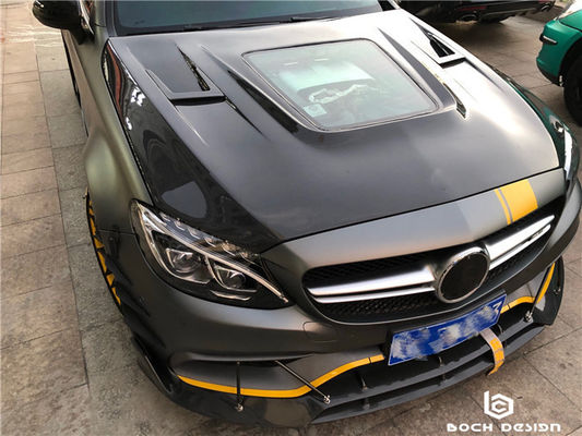 پوشش فیبر کربن برای بنز C63 کوپ مواد فیبر کربن C63 فیبر کربن هود هود موتور