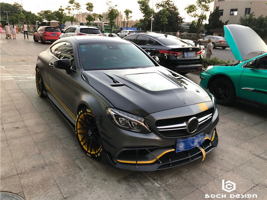 پوشش فیبر کربن برای بنز C63 کوپ مواد فیبر کربن C63 فیبر کربن هود هود موتور