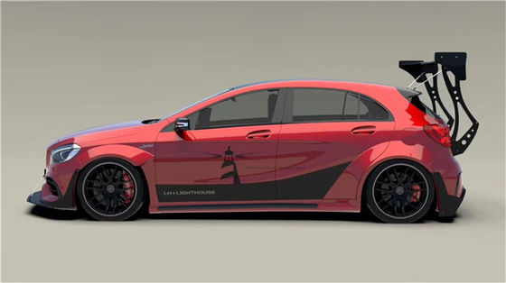 برای مرسدس AMG A45 کیت بدنه فیبر کربن A45 ارتقا یافته با سبک بالا پیشانی شال دیفوزر اسپویلر کیت بدنه گسترده
