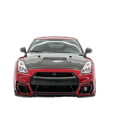 GTR R35 نیسان کیت بدنه فیبر کربن مدل KP بامپر اسپویلر جلو کیت گسترده