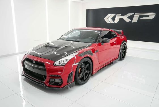 GTR R35 نیسان کیت بدنه فیبر کربن مدل KP بامپر اسپویلر جلو کیت گسترده