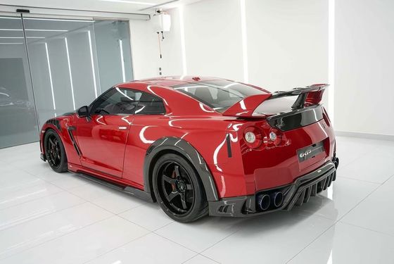 GTR R35 نیسان کیت بدنه فیبر کربن مدل KP بامپر اسپویلر جلو کیت گسترده