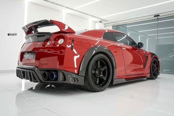 GTR R35 نیسان کیت بدنه فیبر کربن مدل KP بامپر اسپویلر جلو کیت گسترده