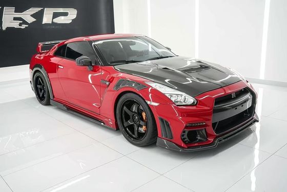 GTR R35 نیسان کیت بدنه فیبر کربن مدل KP بامپر اسپویلر جلو کیت گسترده
