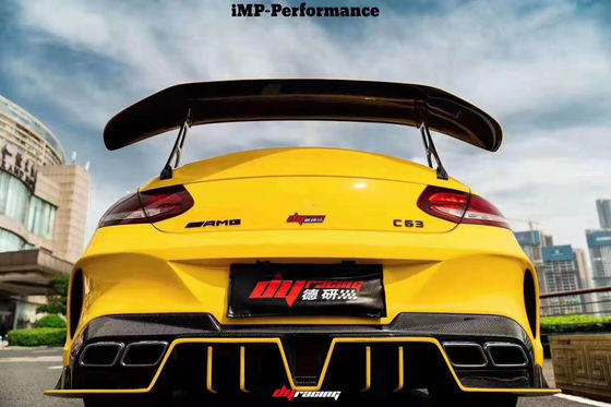 قطعات اتوماتیک برای مرسدس C63 کوپه اسپویلر فیبر کربن W205 C63 C63S اسپویلر دم GT به سبک IMP ارتقا یافته