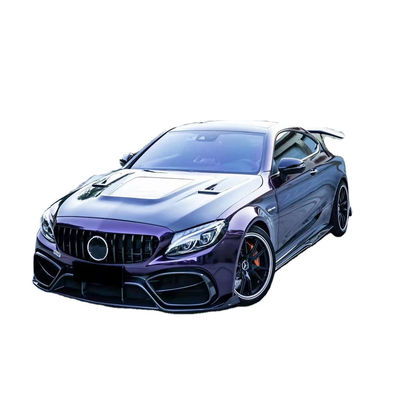 قطعات اتوماتیک برای مرسدس C63 C63S کیت بدن کوپه C63 C63S کوپه ارتقا یافته سبک IMP جلو و عقب بامپر اسپویلر کیت بدن