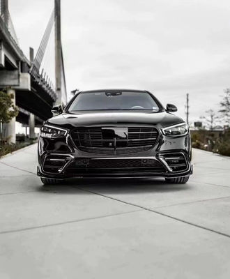 برای مرسدس S-Class W223 S400 S450 کیت بدن فیبر کربن W223 Maybach ارتقا یافته سبک BUS جلو شلوار پخش کننده اسپویلر