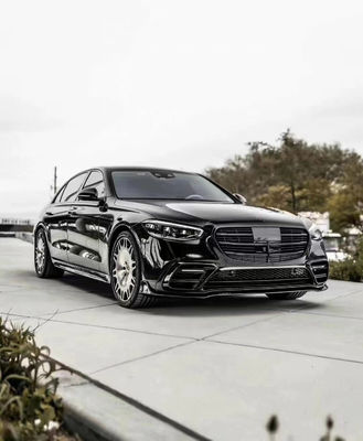 برای مرسدس S-Class W223 S400 S450 کیت بدن فیبر کربن W223 Maybach ارتقا یافته سبک BUS جلو شلوار پخش کننده اسپویلر