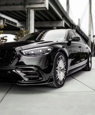 برای مرسدس S-Class W223 S400 S450 کیت بدن فیبر کربن W223 Maybach ارتقا یافته سبک BUS جلو شلوار پخش کننده اسپویلر