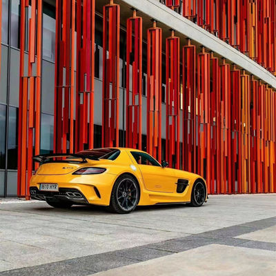 برای مرسدس SLS R197 کیت بدنه فیبر کربن SLS ارتقاء سری سیاه مدل جلو و عقب باپر اسپویلر هود