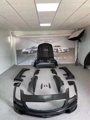برای مرسدس SLS R197 کیت بدنه فیبر کربن SLS ارتقاء سری سیاه مدل جلو و عقب باپر اسپویلر هود