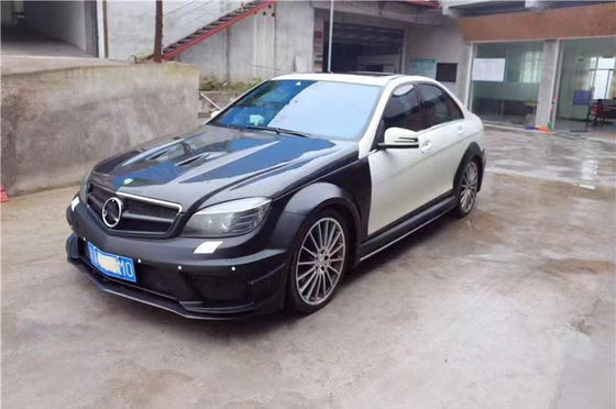 برای مرسدس W204 C63 کیت بدن W204 ارتقا یافته سری سیاه سبک جلو و عقب بومپر هود کیت widebody