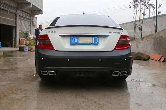 برای مرسدس W204 C63 کیت بدن W204 ارتقا یافته سری سیاه سبک جلو و عقب بومپر هود کیت widebody